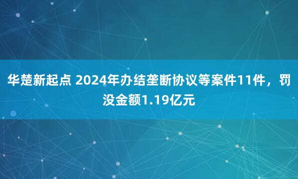 华楚新起点 2024年办结垄断协议等案件11件，罚没金额1.19亿元