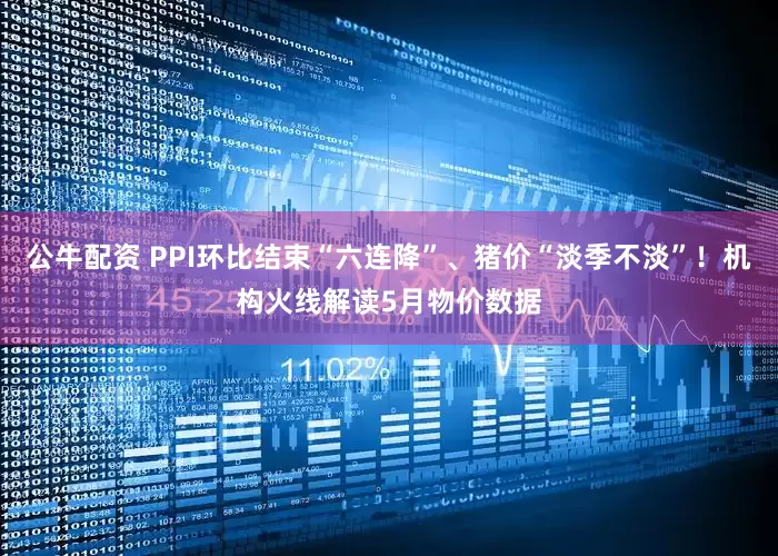 公牛配资 PPI环比结束“六连降”、猪价“淡季不淡”！机构火线解读5月物价数据