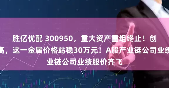 胜亿优配 300950，重大资产重组终止！创三年半新高，这一金属价格站稳30万元！A股产业链公司业绩股价齐飞
